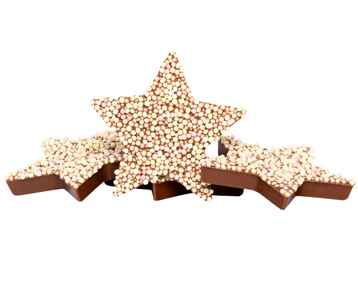 Etoiles de Nol au Chocolat au Lait et Perles colores - 4x25g