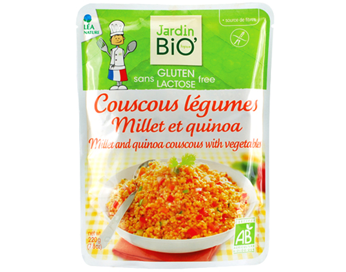 JARDIN BIO Couscous Lgumes Millet Quinoa Sans Gluten - 220 g