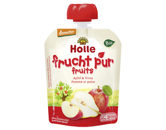 HOLLE Gourde Pomme Poire - 90 g - Ds 4 mois