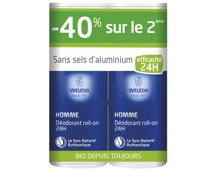 WELEDA Offre Duo Dodorant Roll On - Homme - 2 x 50 ml