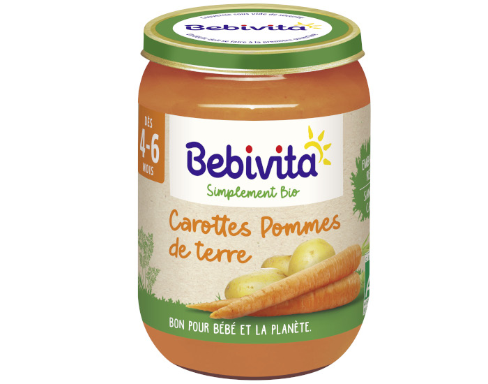 BEBIVITA Petit Pot Carottes Pommes de Terre - Ds 4/6 mois - 190g