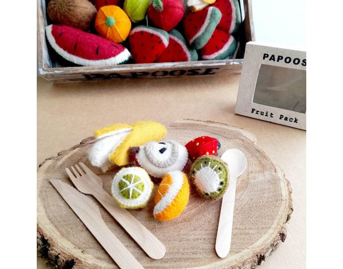 PAPOOSE TOYS Mini Fruits en Laine Feutre - Set De 6 - Ds 3 ans (5)