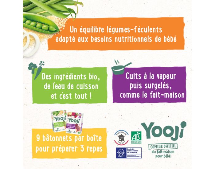 YOOJI Btonnets  Manger-Main - Haricot Vert & Butternut - Lot de 6 - Ds 12 mois (2)