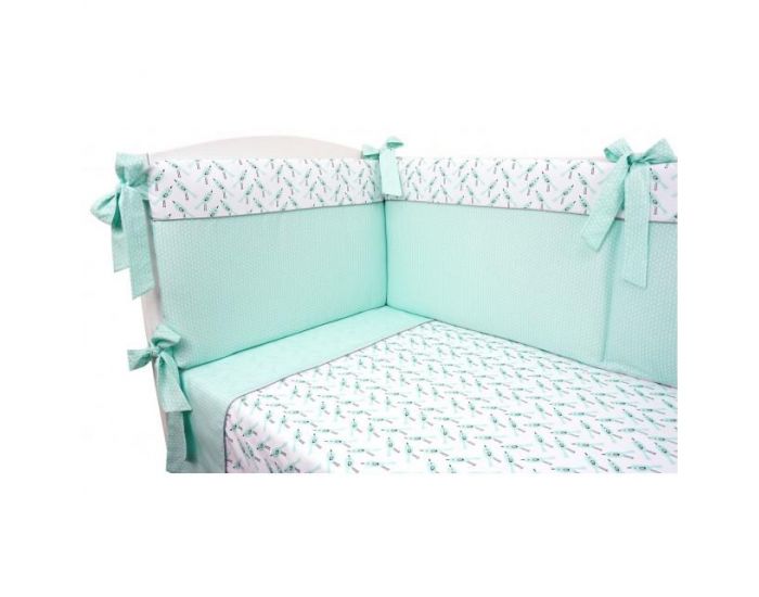 SEVIRA KIDS Parure de lit bb avec tour de lit design rversible - Alouette Vert menthe Vert menthe (25)