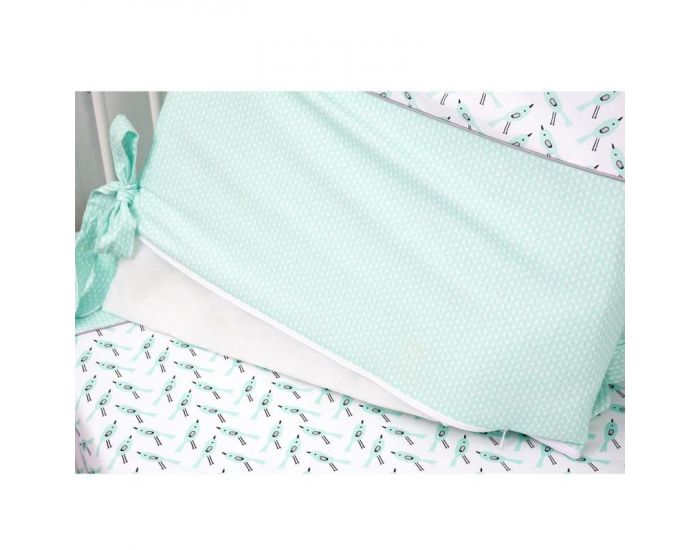 SEVIRA KIDS Parure de lit bb avec tour de lit design rversible - Alouette Vert menthe Vert menthe (5)