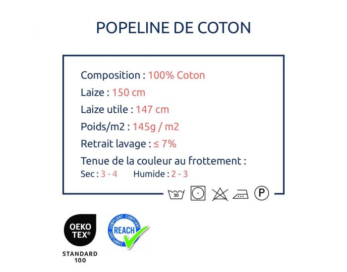 CRAFT LOOM Coupon de Tissu - Popeline de Coton - Tailles Sur-mesure - Gris Clair (2)