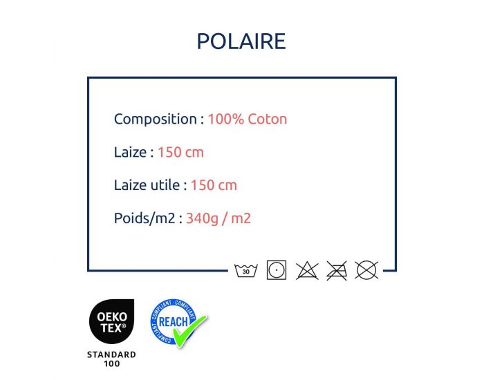 CRAFT LOOM Coupon de Tissu Polaire - de 100% Coton - Tailles Sur-mesure - Gris (2)