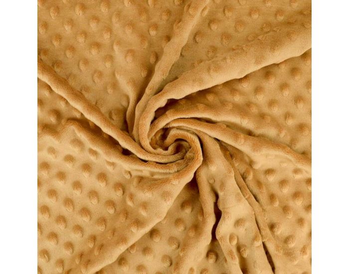 CRAFT LOOM Tissu Minky  Pois Haute Qualit - au Mtre - Camel (2)