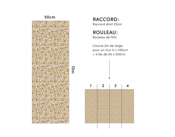 LILIPINSO Papier Peint Fleurs - Capucine - Jaune Fonc Rouleau 10 m (3)