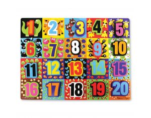 MELISSA & DOUG Chunky Puzzle Gant Nombres - Ds 3 ans
