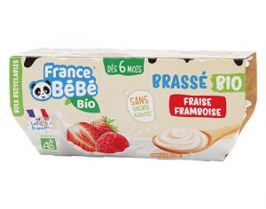 FRANCE BEBE BIO Brass Fraise Framboise - 4x100 g - Ds 6 mois
