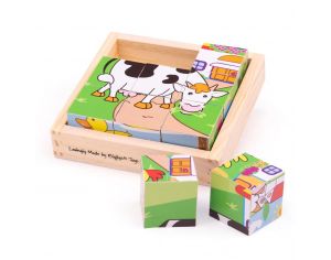 BIGJIGS TOYS Puzzle Cube - Animaux - Ds 1 an