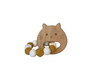 MAWEN MATERNE Hochet Bois et Silicone - Chat - Ds 4 mois