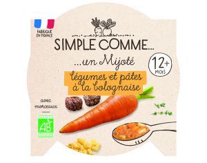 SIMPLE COMME Assiette - Ds 12 mois - 200 g Ptes Bolognaise Boeuf