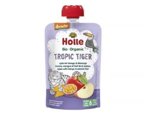 HOLLE Gourde Tropic Tiger - Pomme Mangue Fruits de la Passion - 100 g - Ds 8 mois