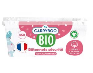 CARRYBOO Btonnets Scurit Bb en Coton Bio - 50 Units