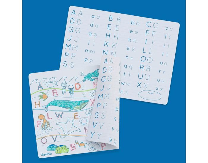 SUPER PETIT Set en Silicone  Colorier Rversible - Lettres de l'Alphabet Ocan - Ds 3 ans (3)