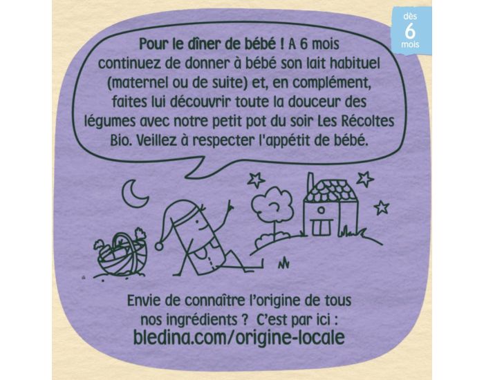 BLEDINA Les Rcoltes Bio - 6x(2x200g) Petits Pots - Butternut, Carottes et Epautre - Ds 6 mois (3)