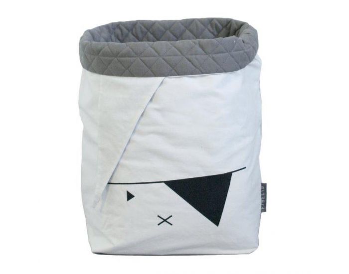 FABELAB Grand sac de rangement en coton bio Lapin Pirate - Blanc (2)