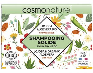 COSMO NATUREL Shampooing Solide Cheveux Sec  l'Huile de Jojoba - 85g