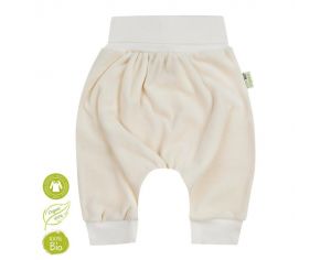 BIOBABY Pantalon Sarrouel Bb En Velours Coton Bio - Blanc 1 Mois