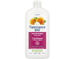 NATESSANCE Shampooing Couleur - Carthame Bio & Kratine Vgtale - 500 ml