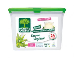 L'ARBRE VERT Doses Lessive Liquide Savon Vgtal - 633,6 Gr - 24 Lavages