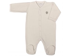 EVEIL ET NATURE Pyjama Velours Coton Bio - Ecru 6 mois