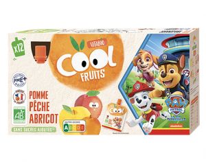VITABIO Pack Famille Cool Fruits La Pat' Patrouille Pomme Pche Abricot - 12x90g